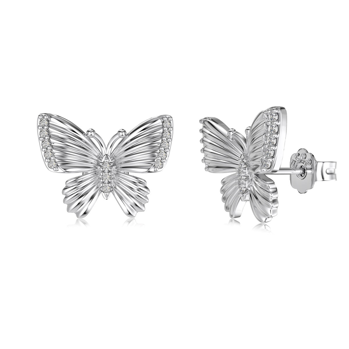 Silver Butterfly Jewelry Set