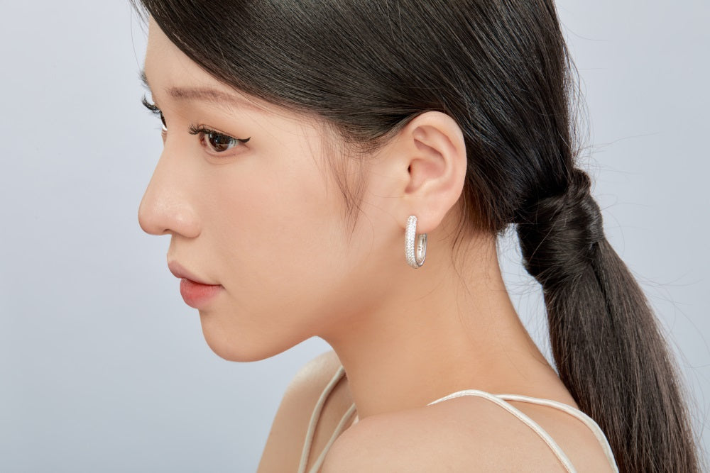 Laura Hoop Crystal Earrings