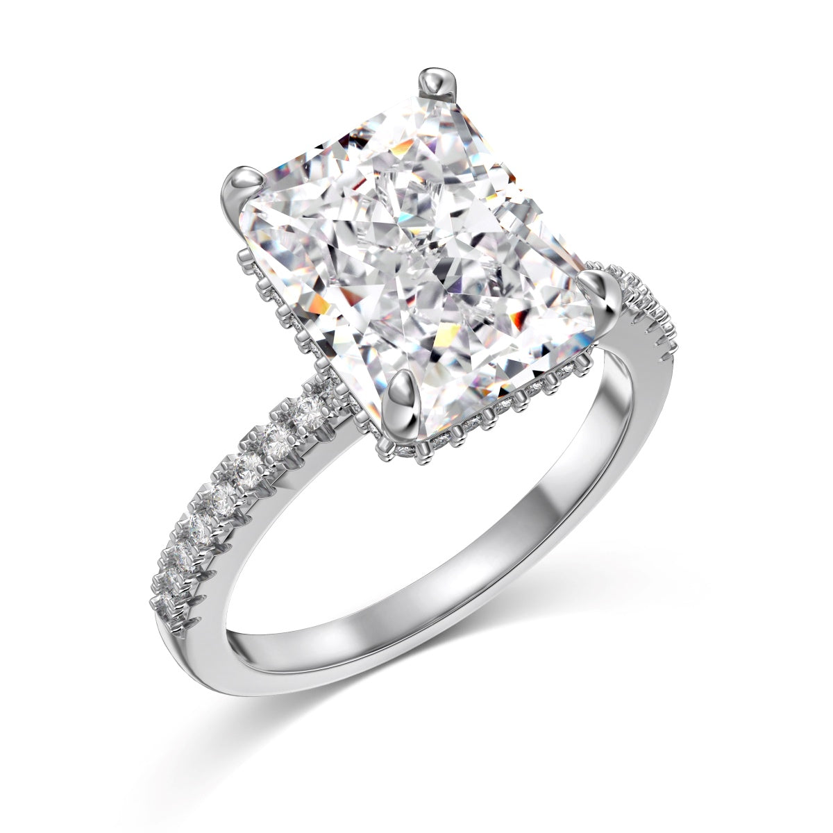 4 Carat Radiant Cut Engagement Ring