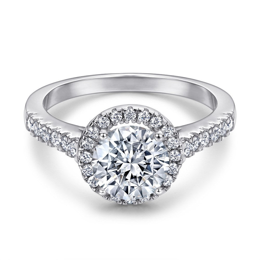 Sparkling Round Halo Engagement Ring